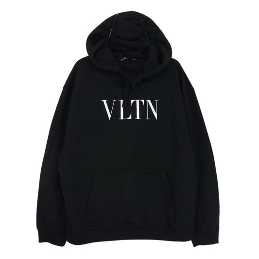 VALENTINO ヴァレンティノ UV3MF14F3TV VLTN ロゴ デザインプルオーバーパーカー スウェットフーディ  ブラック系 S【中古】