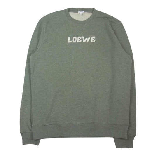 LOEWE ロエベ 22SS  エンブロイダリーロゴ刺繍ループ バック 裏毛 フリース スウェット カーキ系 S【中古】