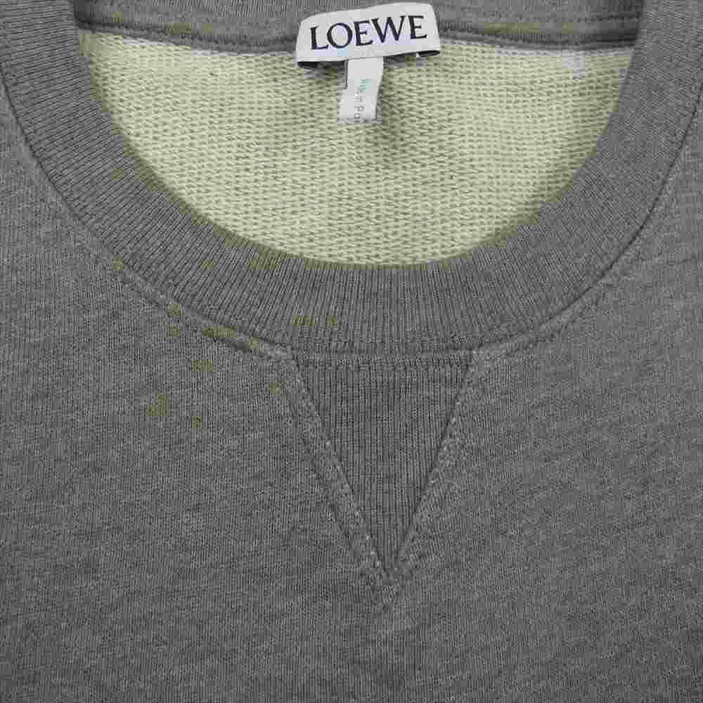 LOEWE ロエベ 22SS  エンブロイダリーロゴ刺繍ループ バック 裏毛 フリース スウェット カーキ系 S【中古】