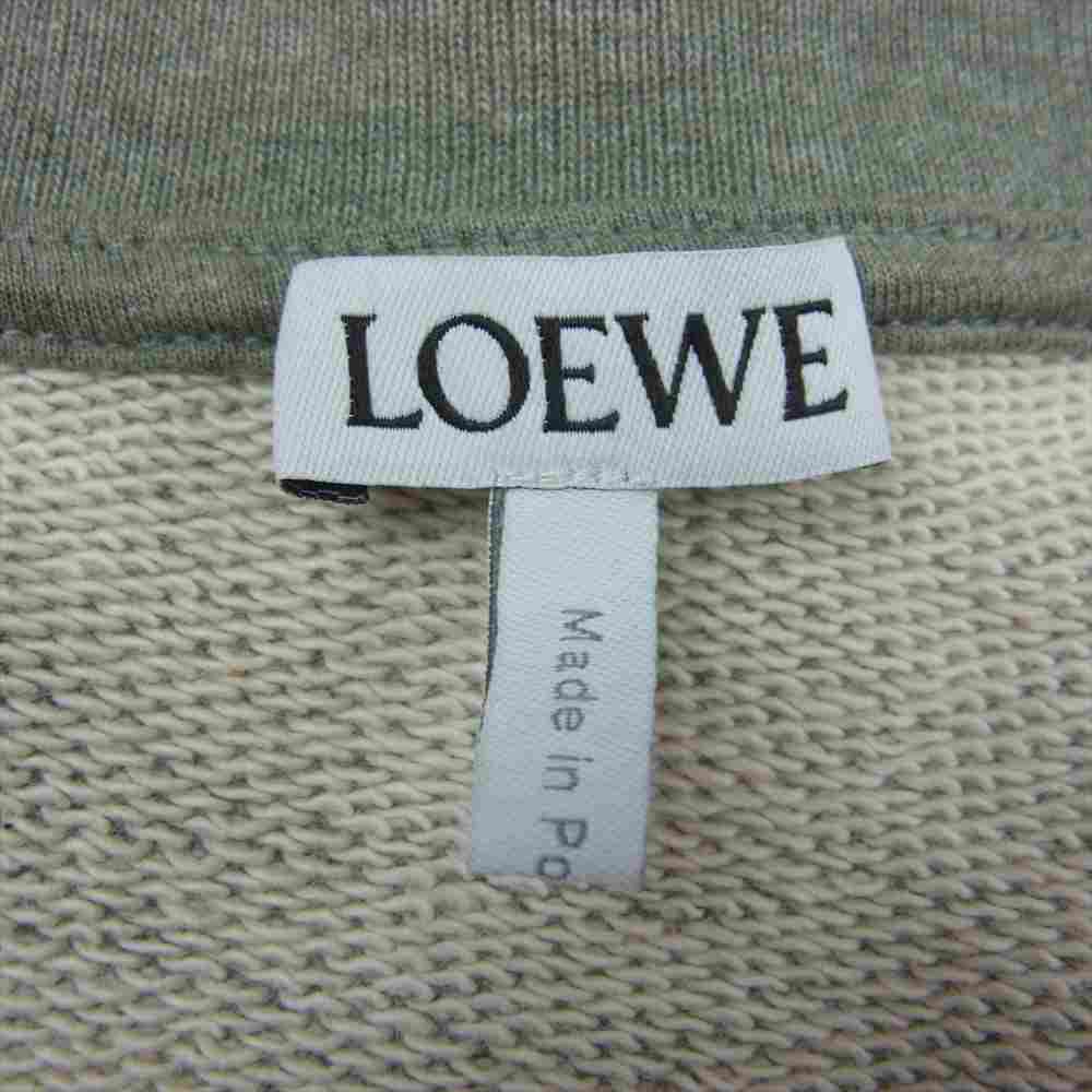 LOEWE ロエベ 22SS  エンブロイダリーロゴ刺繍ループ バック 裏毛 フリース スウェット カーキ系 S【中古】