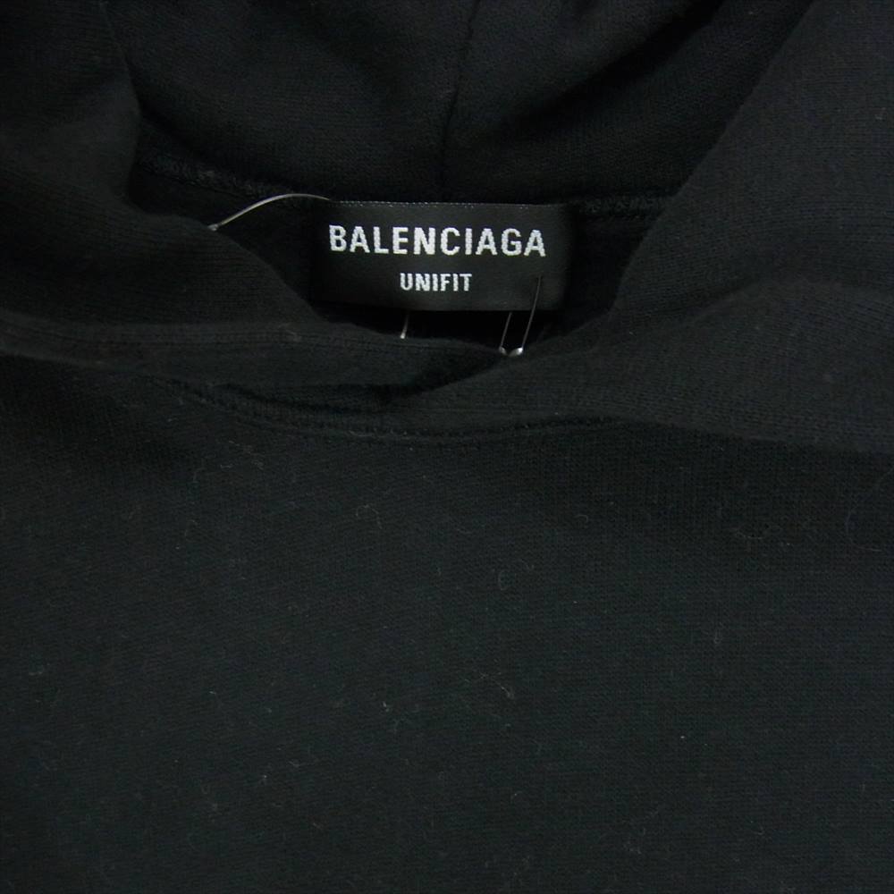 BALENCIAGA バレンシアガ 21AW Playstation Boxy Hoodie プレイステーションボクシーフーディ プルオーバーパーカー フーディー PS5 プリント ブラック ブラック系 XXS【中古】