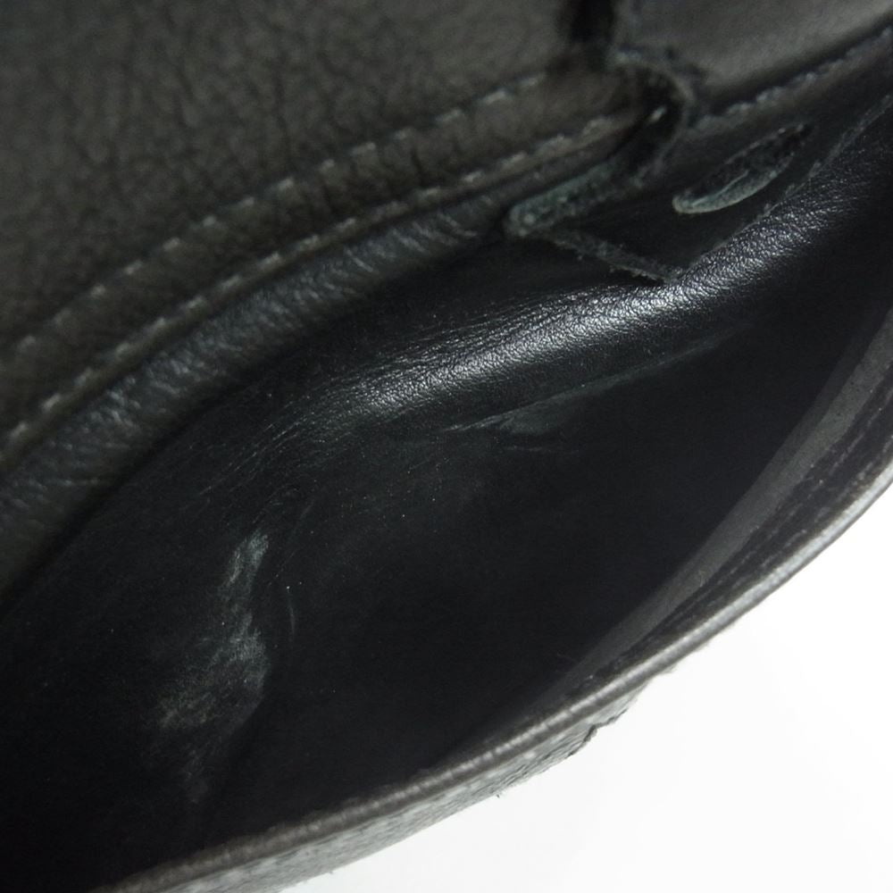 SKKIN スキン スティングレイ クロスインレイ 925コブラチップコード クロスリベット 裏地チャイニーズ柄 レースアップ レザー パンツ ブラック系 M【中古】