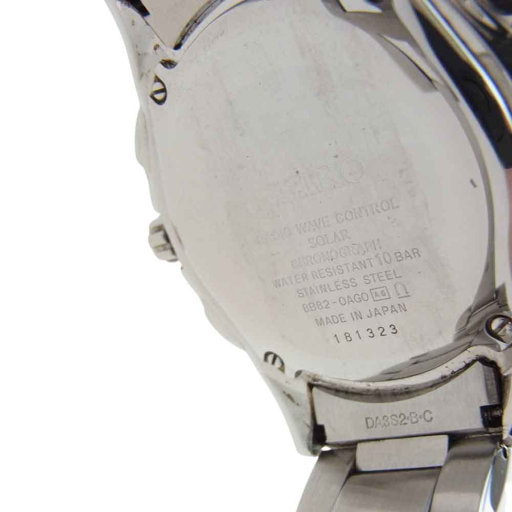 SEIKO セイコー 8B82-0AG0 BRIGHTZ ブライツ クロノグラフ チタン 黒文字盤 腕時計 ソーラー 電波 シルバー系【中古】