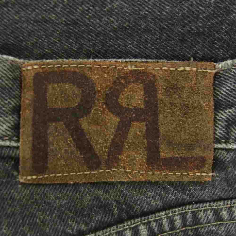 RRL ダブルアールエル USA製 90s ブラック デニム レザー パッチ