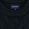 DESCENDANT ディセンダント FADED CABLE KNIT ケーブル編み 切替 アクリル ウール クルーネック ニット ネイビー系 3【中古】