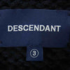 DESCENDANT ディセンダント FADED CABLE KNIT ケーブル編み 切替 アクリル ウール クルーネック ニット ネイビー系 3【中古】