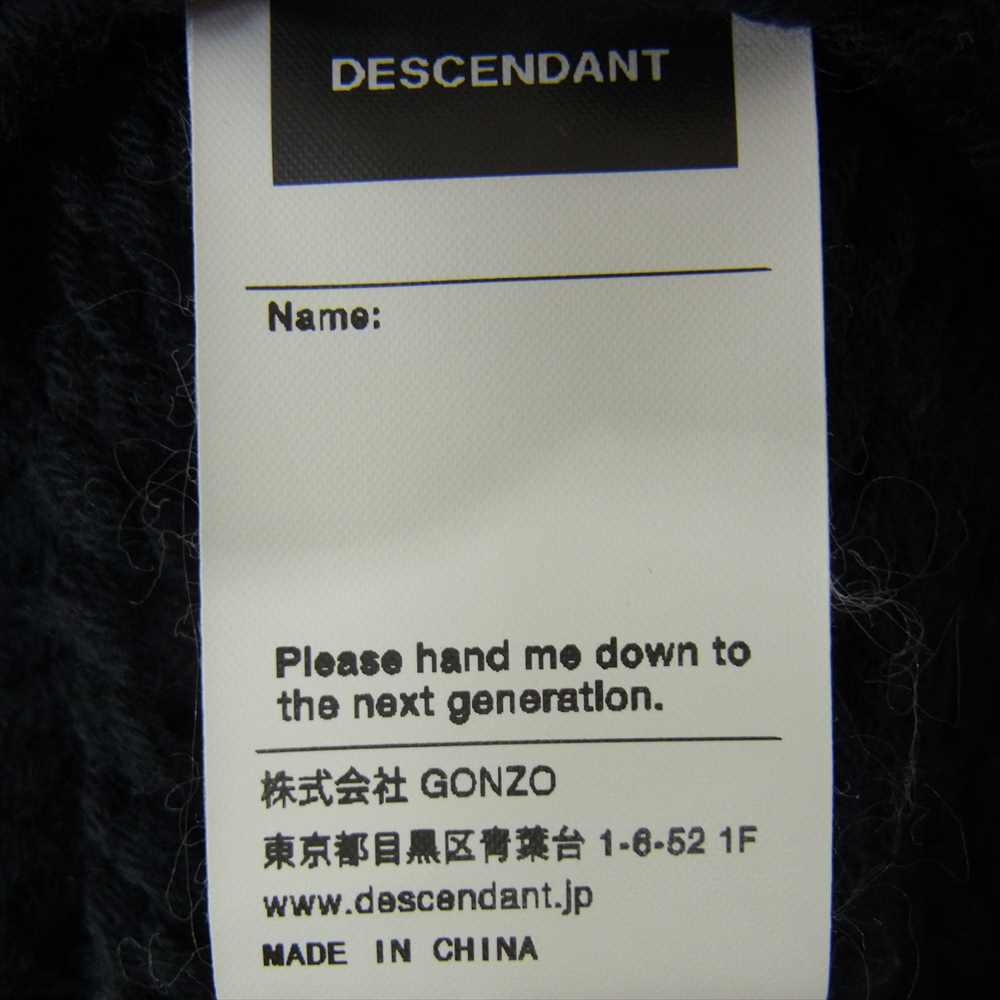 DESCENDANT ディセンダント FADED CABLE KNIT ケーブル編み 切替 アクリル ウール クルーネック ニット ネイビー系 3【中古】
