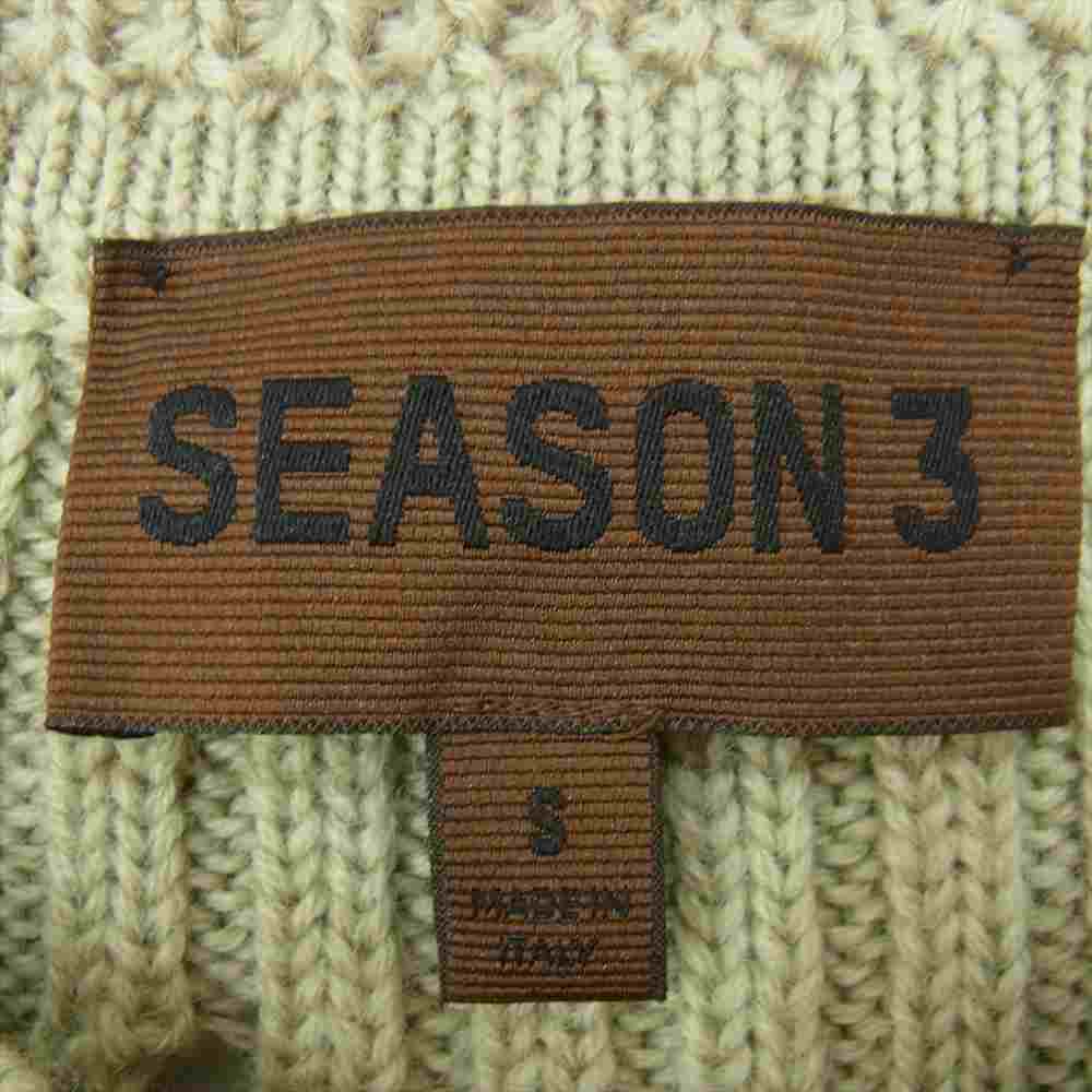 イージー シーズンスリー YEEZY SEASON3 ダメージ ニット ダメージ 加工セーター カーキ系 S【中古】