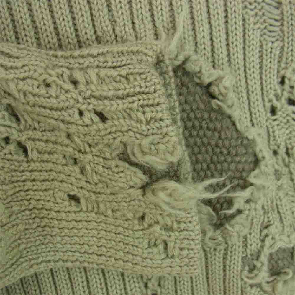 イージー シーズンスリー YEEZY SEASON3 ダメージ ニット ダメージ 加工セーター カーキ系 S【中古】
