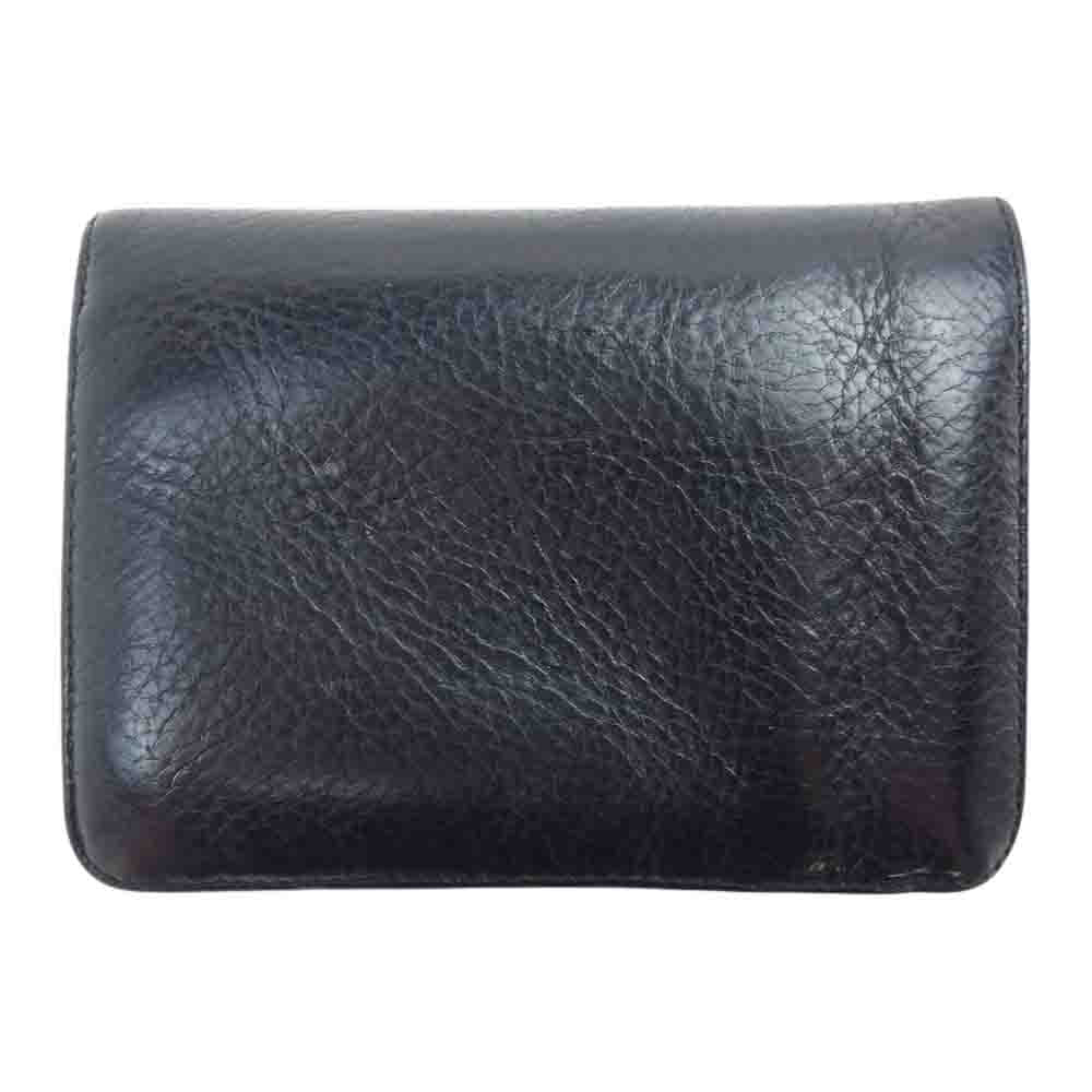 CHROME HEARTS クロムハーツ（原本無） WAVE ウェーブ クロスボール レザー ウォレット  ブラック系【中古】