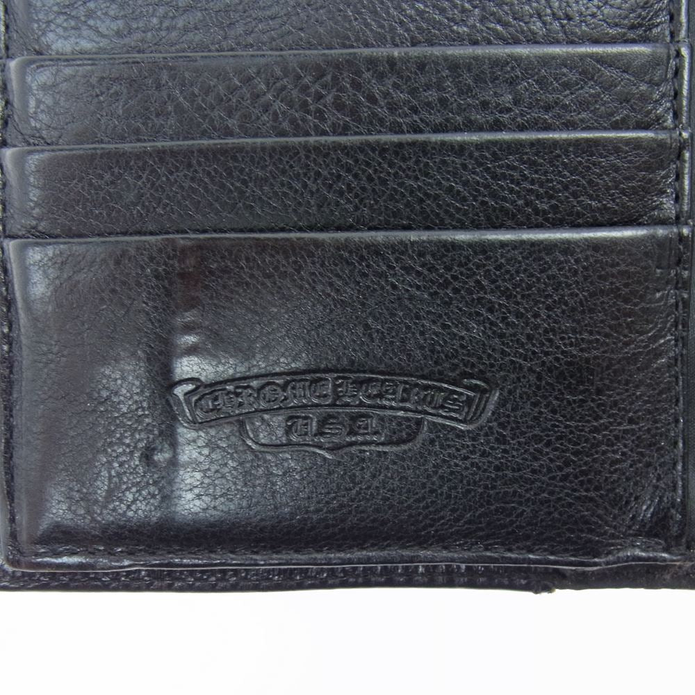 CHROME HEARTS クロムハーツ（原本無） WAVE ウェーブ クロスボール レザー ウォレット  ブラック系【中古】