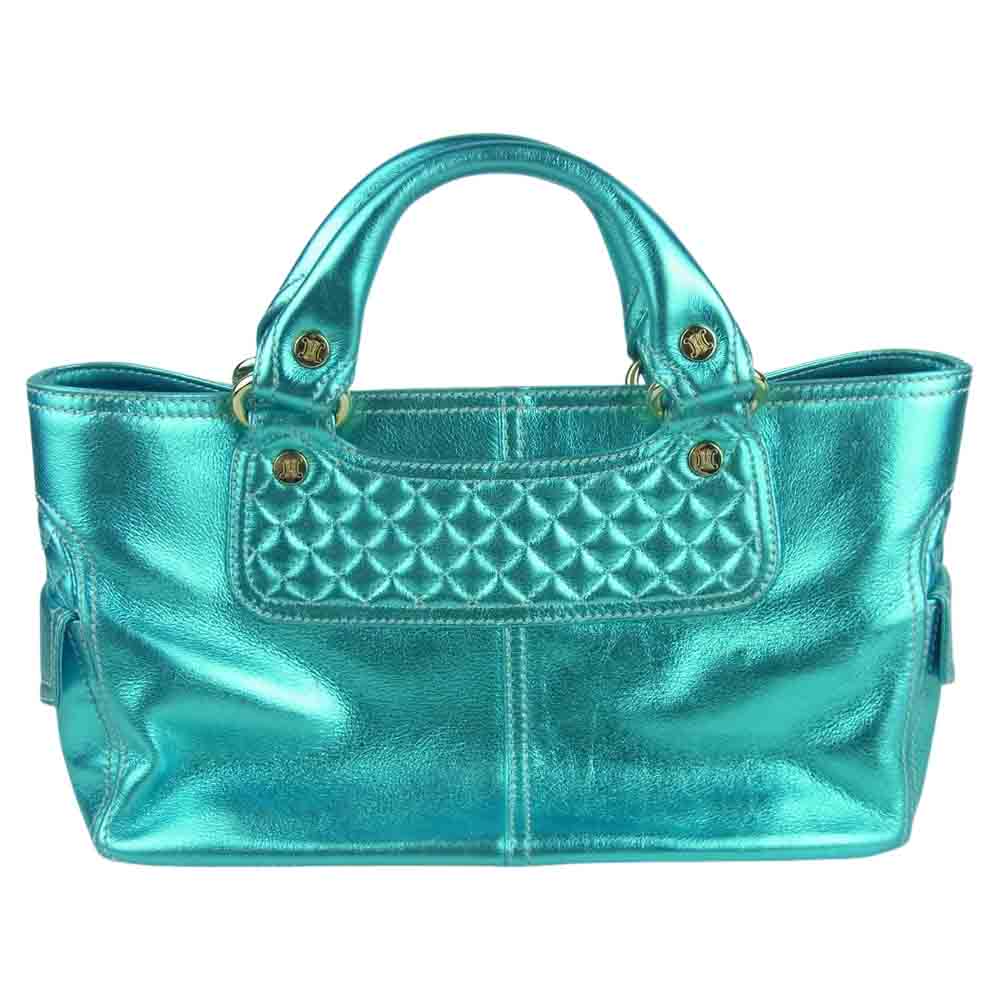 CELINE セリーヌ レザー ブギー ハンド バッグ ライトブルー系【中古】