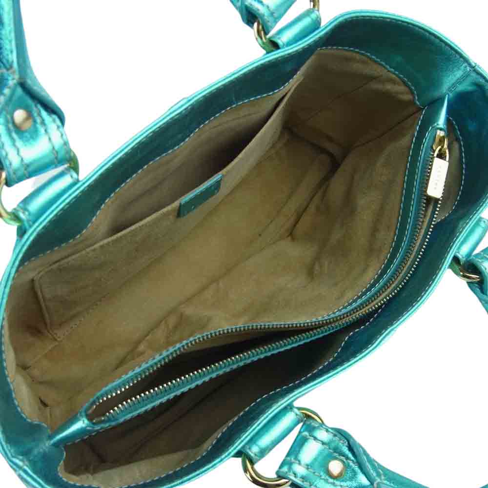 CELINE セリーヌ レザー ブギー ハンド バッグ ライトブルー系【中古】