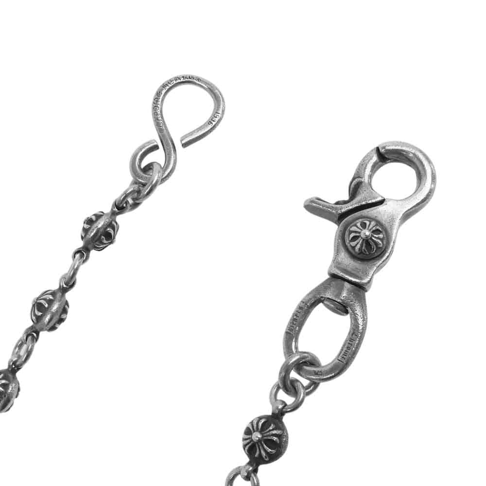 CHROME HEARTS クロムハーツ（原本有） 2BALL LONG 1クリップ ロング クロスボール ウォレットチェーン シルバー系【中古】