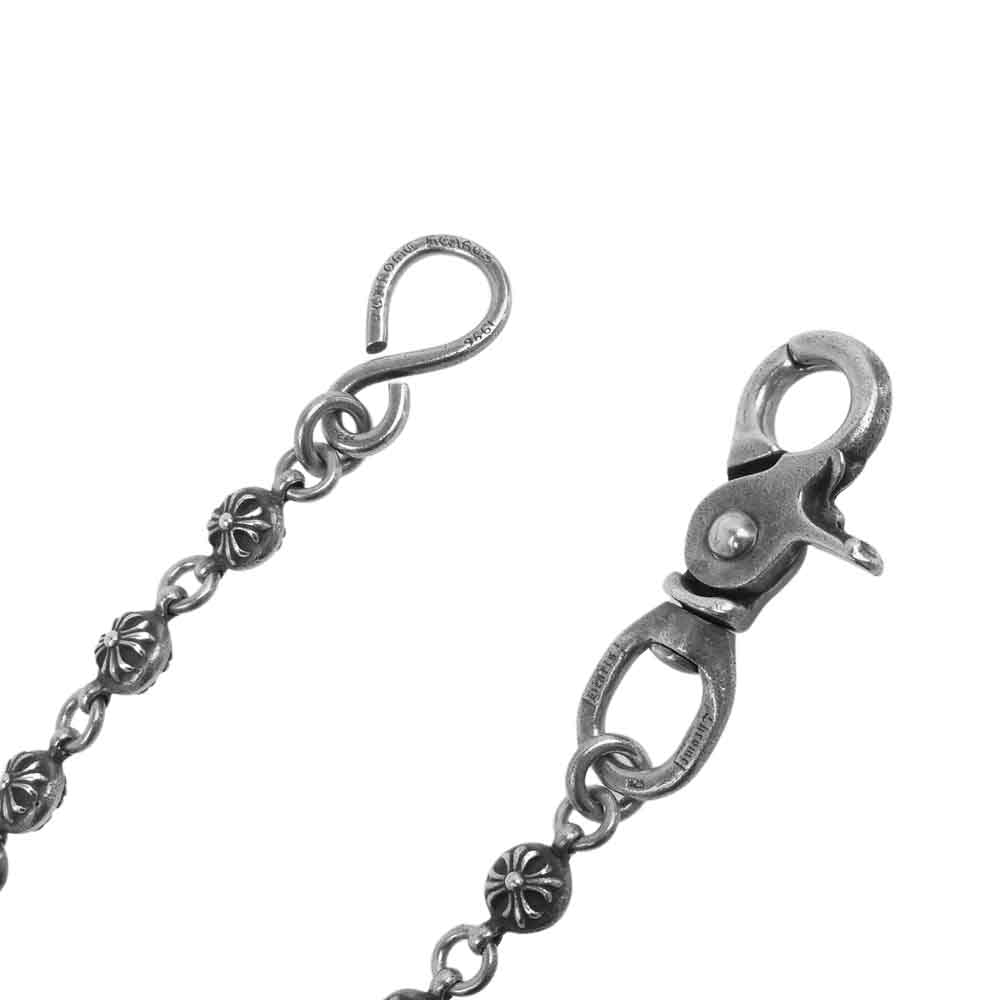 CHROME HEARTS クロムハーツ（原本有） 2BALL LONG 1クリップ ロング クロスボール ウォレットチェーン シルバー系【中古】