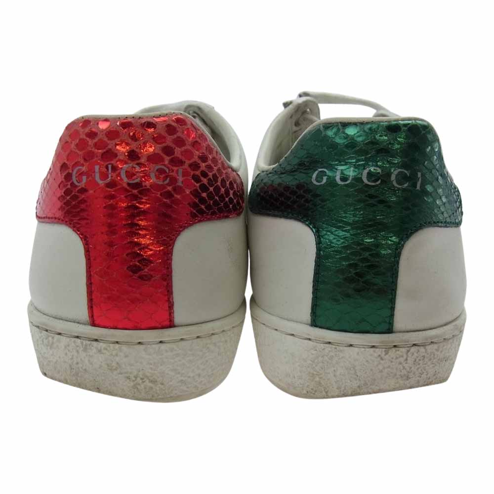 GUCCI グッチ 431942 ACE BEE 刺繍 シェリーライン ローカットスニーカー ホワイト系 34.5【中古】