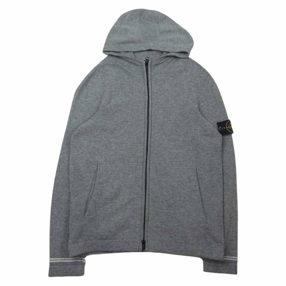 STONE ISLAND ストーンアイランド 6715540A3 ワッペン ニット ジップ パーカー グレー系 M【中古】