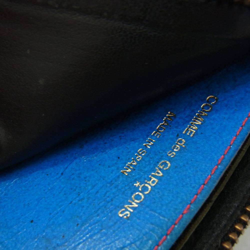 COMME des GARCONS コムデギャルソン SA3100SF SUPER FLUO WALLET レザー L字ファスナー コインケース  オレンジ系【中古】