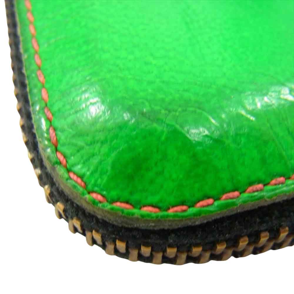 COMME des GARCONS コムデギャルソン SA3100SF SUPER FLUO WALLET レザー L字ファスナー コインケース  オレンジ系【中古】