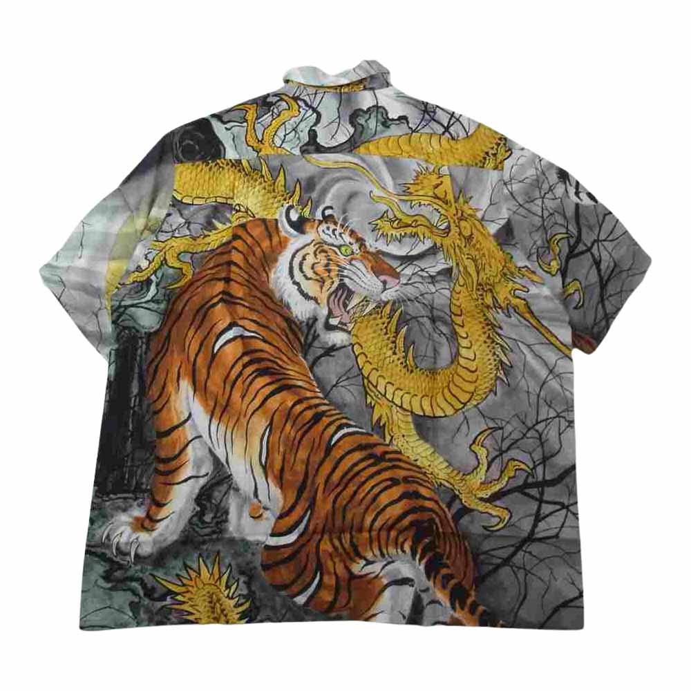 WACKO MARIA ワコマリア 22SS TIM LEHI / S/S HAWAIIAN SHIRT (TYPE-3) ティムリーハイ 虎 龍 グレー系 L【新古品】【未使用】【中古】