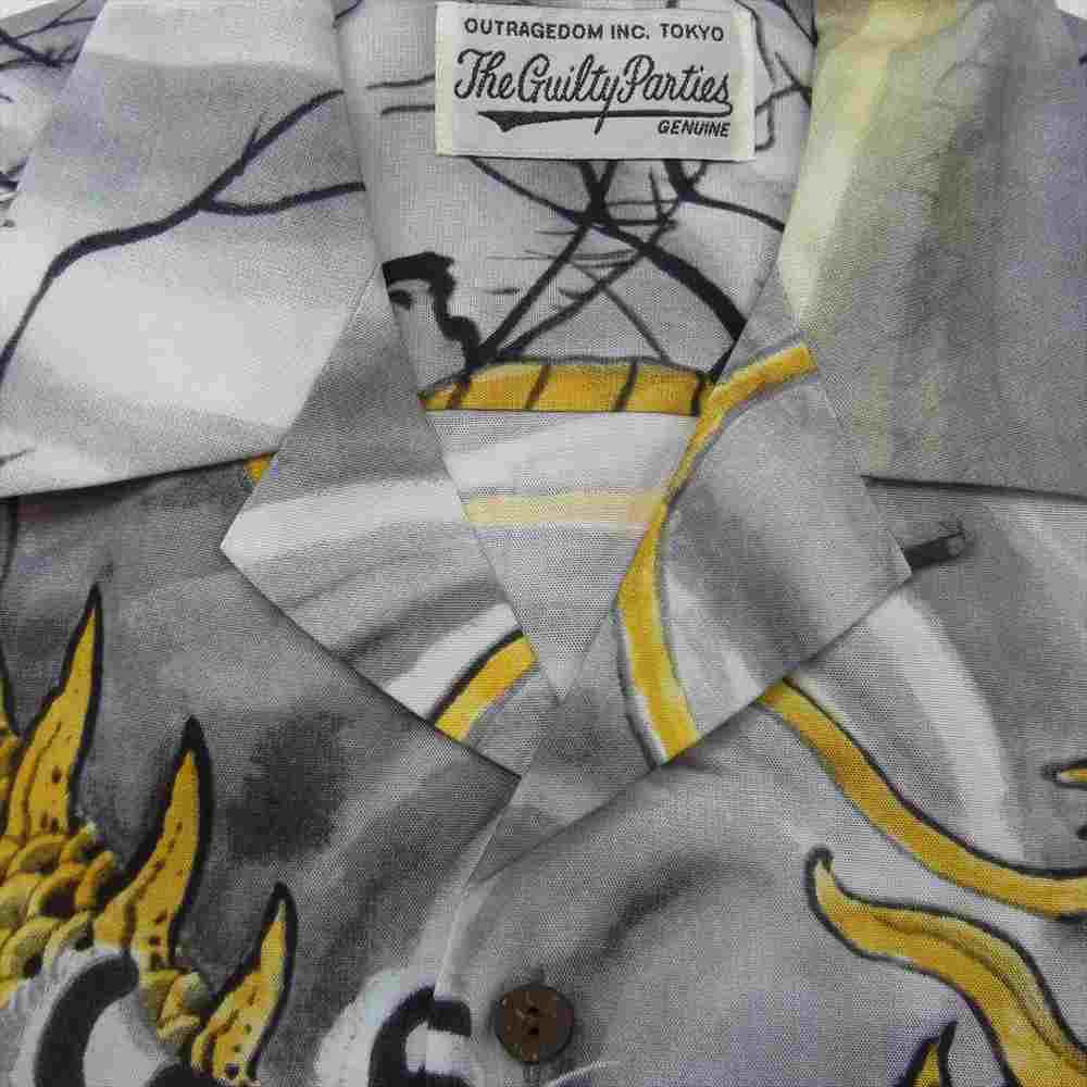 WACKO MARIA ワコマリア 22SS TIM LEHI / S/S HAWAIIAN SHIRT (TYPE-3) ティムリーハイ 虎 龍 グレー系 L【新古品】【未使用】【中古】