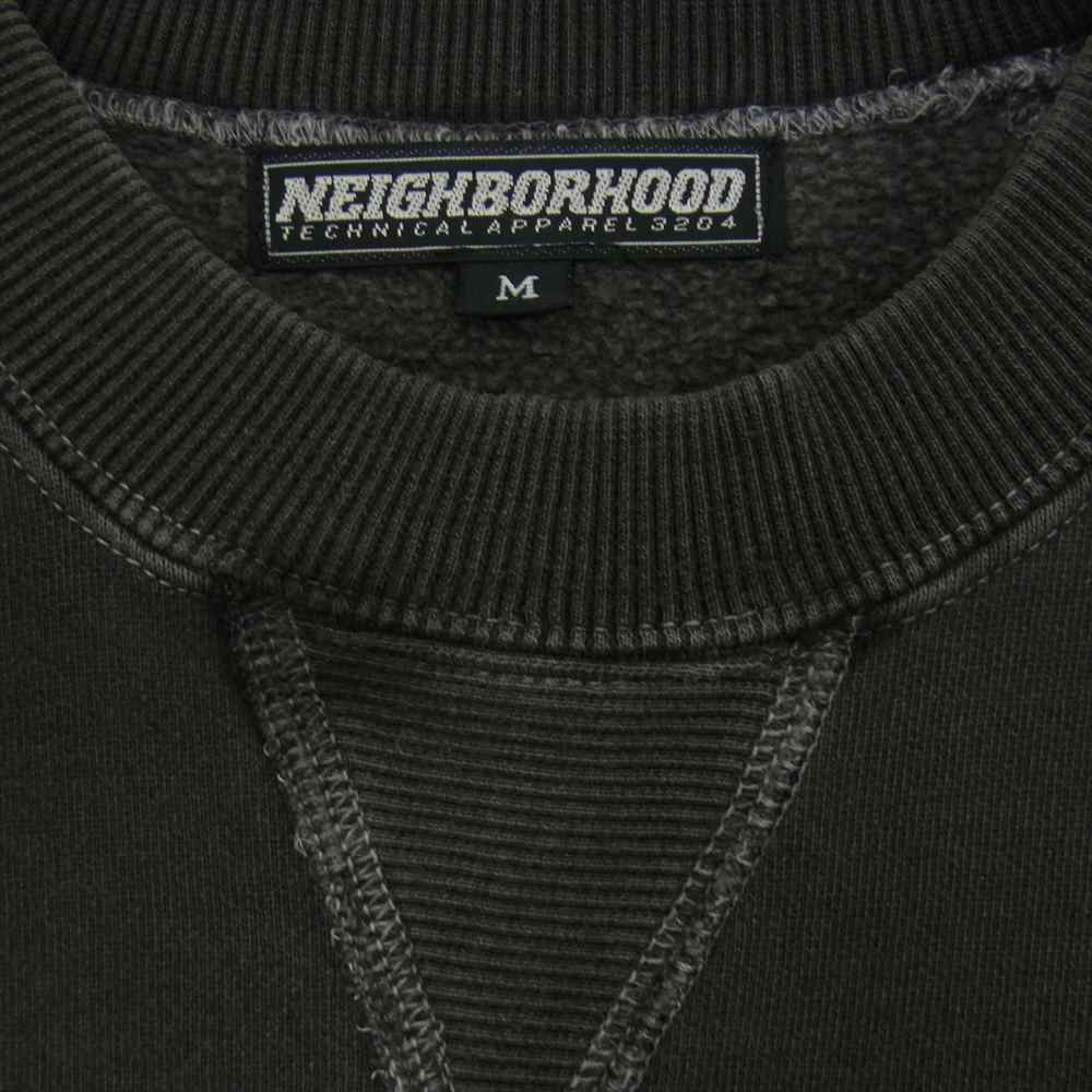 NEIGHBORHOOD ネイバーフッド NBHD Ω MEGA プリント 前V ラグラン 半袖  スウェット トレーナー グレー系 M【中古】