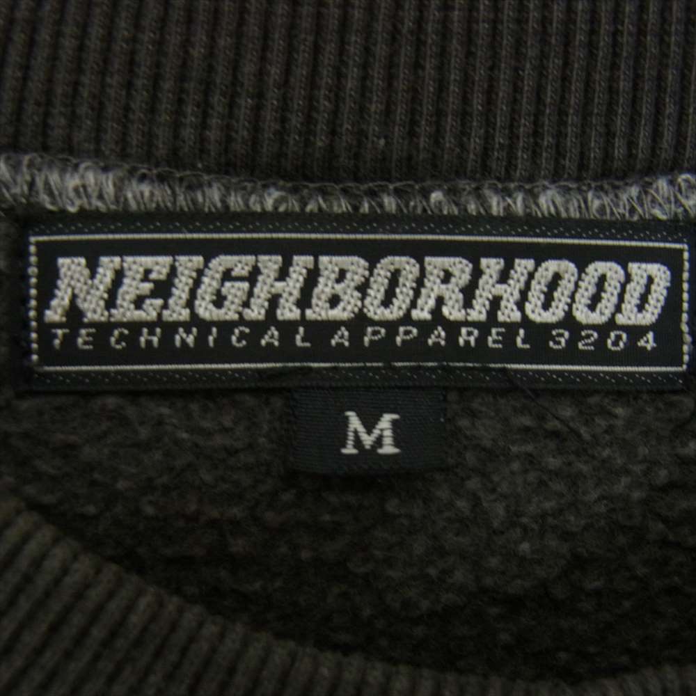 NEIGHBORHOOD ネイバーフッド NBHD Ω MEGA プリント 前V ラグラン 半袖  スウェット トレーナー グレー系 M【中古】
