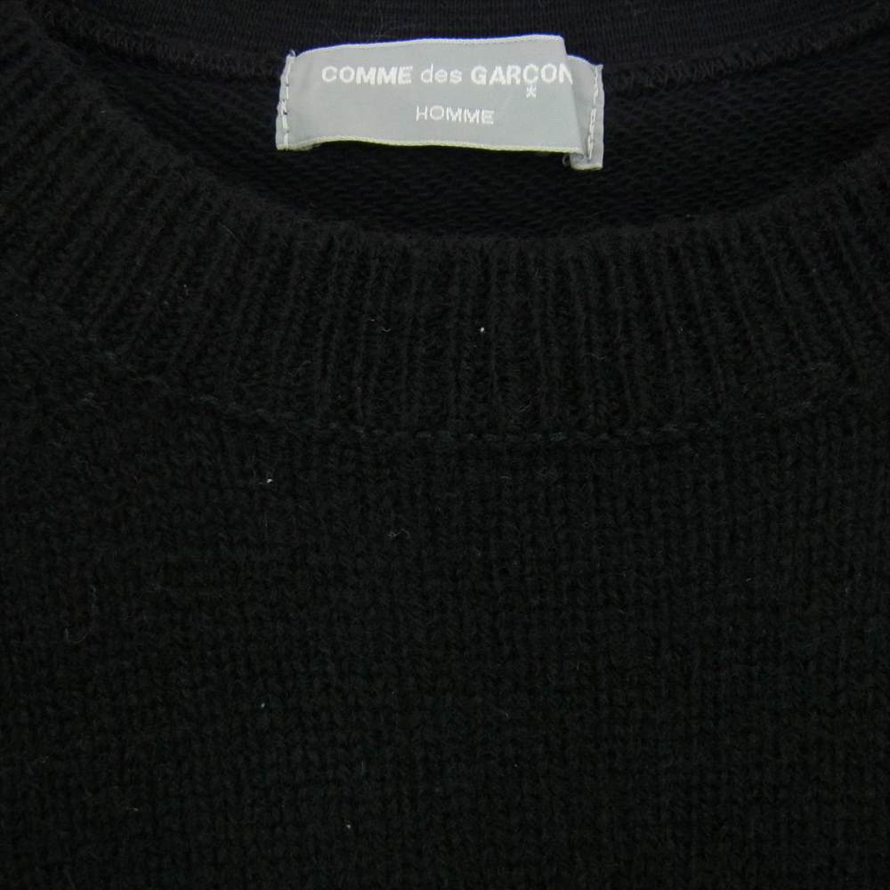 COMME des GARCONS HOMME コムデギャルソンオム ヴィンテージ 田中啓一オム 98AW HT-040200 ニット切替 スウェット トレーナー ブラック系【中古】