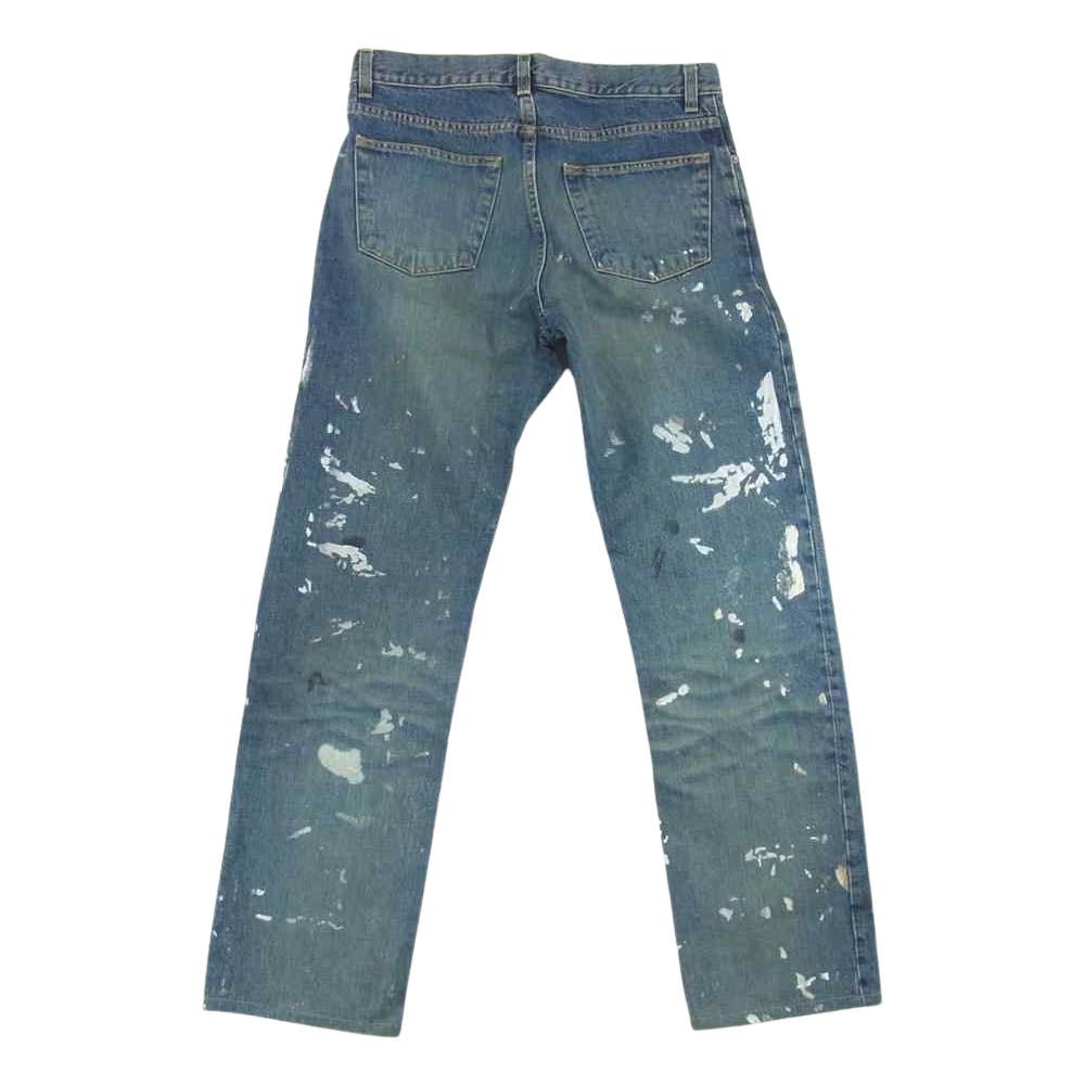 HELMUT LANG ヘルムートラング 745 HL 0003 005 17 JEANS オールド アーカイブ イタリア製 ペンキ加工 ボタンフライ デニム パンツ インディゴブルー系 31【中古】