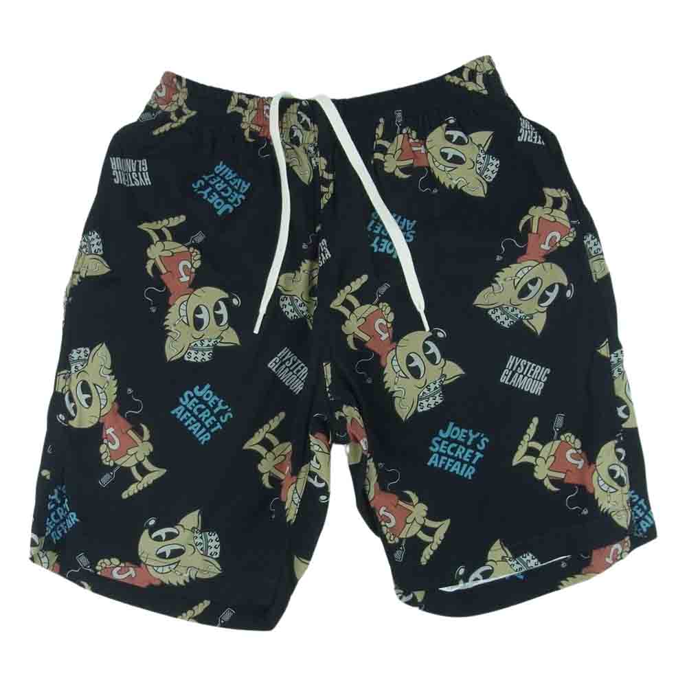 HYSTERIC GLAMOUR ヒステリックグラマー 02172AM01 HEY JOEY 総柄 アロハ ショーツ ハーフ ショート パンツ 日本製 ブラック系 S【中古】
