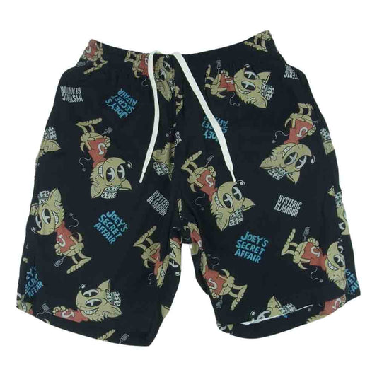 HYSTERIC GLAMOUR ヒステリックグラマー 02172AM01 HEY JOEY 総柄 アロハ ショーツ ハーフ ショート パンツ 日本製 ブラック系 S【中古】