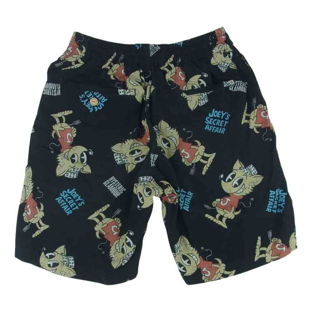 HYSTERIC GLAMOUR ヒステリックグラマー 02172AM01 HEY JOEY 総柄 アロハ ショーツ ハーフ ショート パンツ 日本製 ブラック系 S【中古】