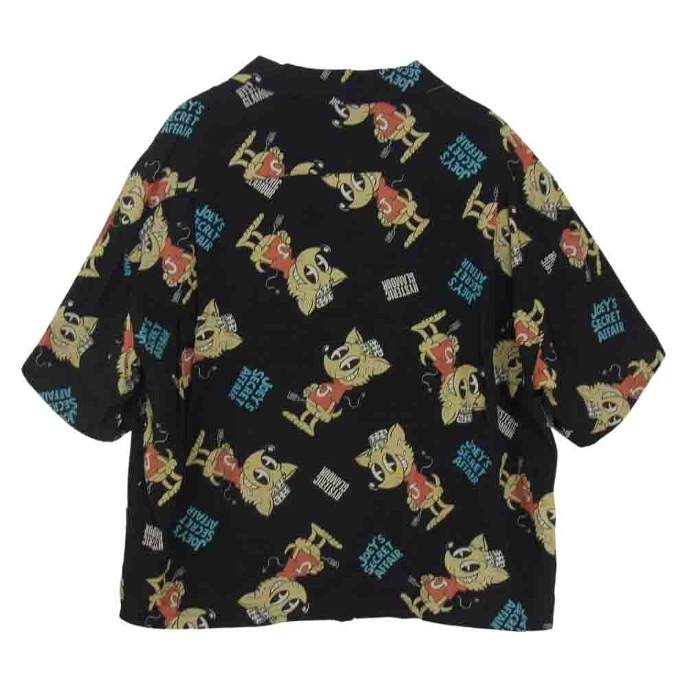 HYSTERIC GLAMOUR ヒステリックグラマー 01172AH03 HEY JOEY 総柄 レーヨン オープンカラー 半袖 シャツ ブラック系 FREE【中古】
