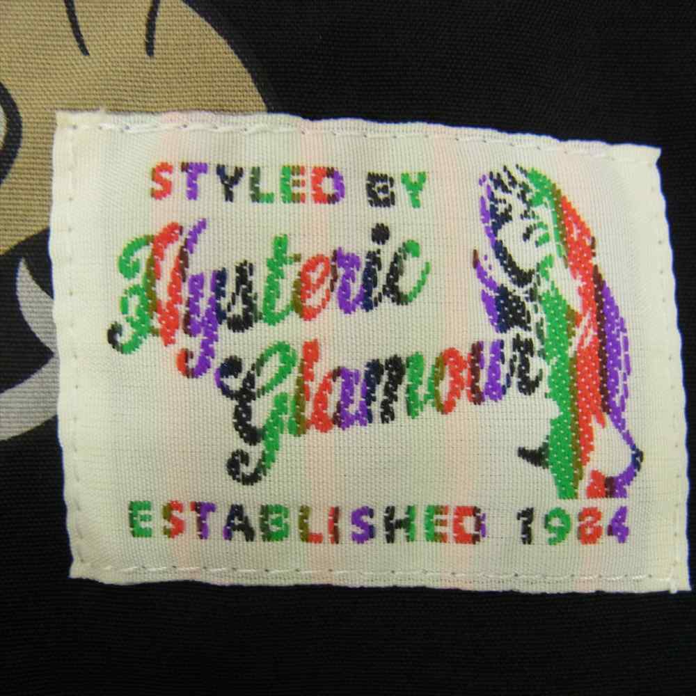 HYSTERIC GLAMOUR ヒステリックグラマー 01172AH03 HEY JOEY 総柄 レーヨン オープンカラー 半袖 シャツ ブラック系 FREE【中古】
