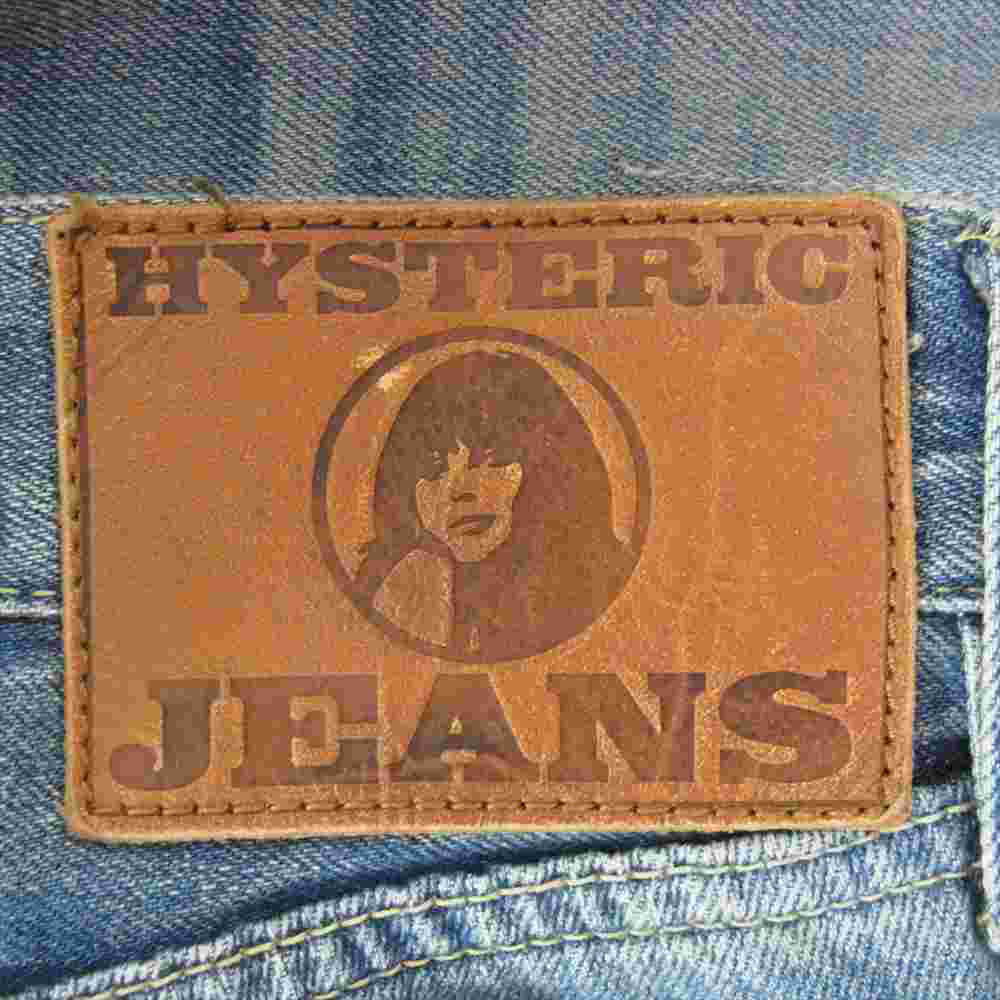 HYSTERIC GLAMOUR ヒステリックグラマー 0163AP11 KPR 加工 クロップドスリム PT パッチワーク デニムパンツ インディゴブルー系 S【中古】