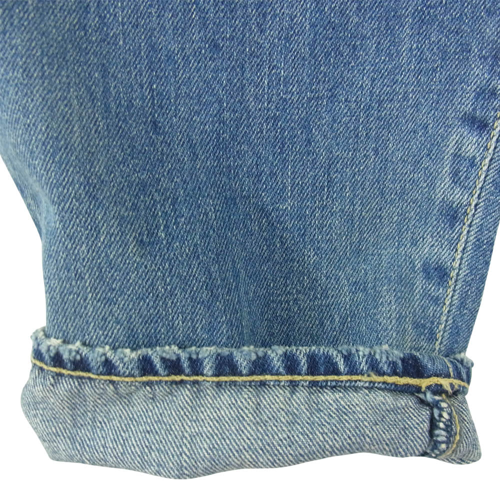 HYSTERIC GLAMOUR ヒステリックグラマー 0163AP11 KPR 加工 クロップドスリム PT パッチワーク デニムパンツ インディゴブルー系 S【中古】