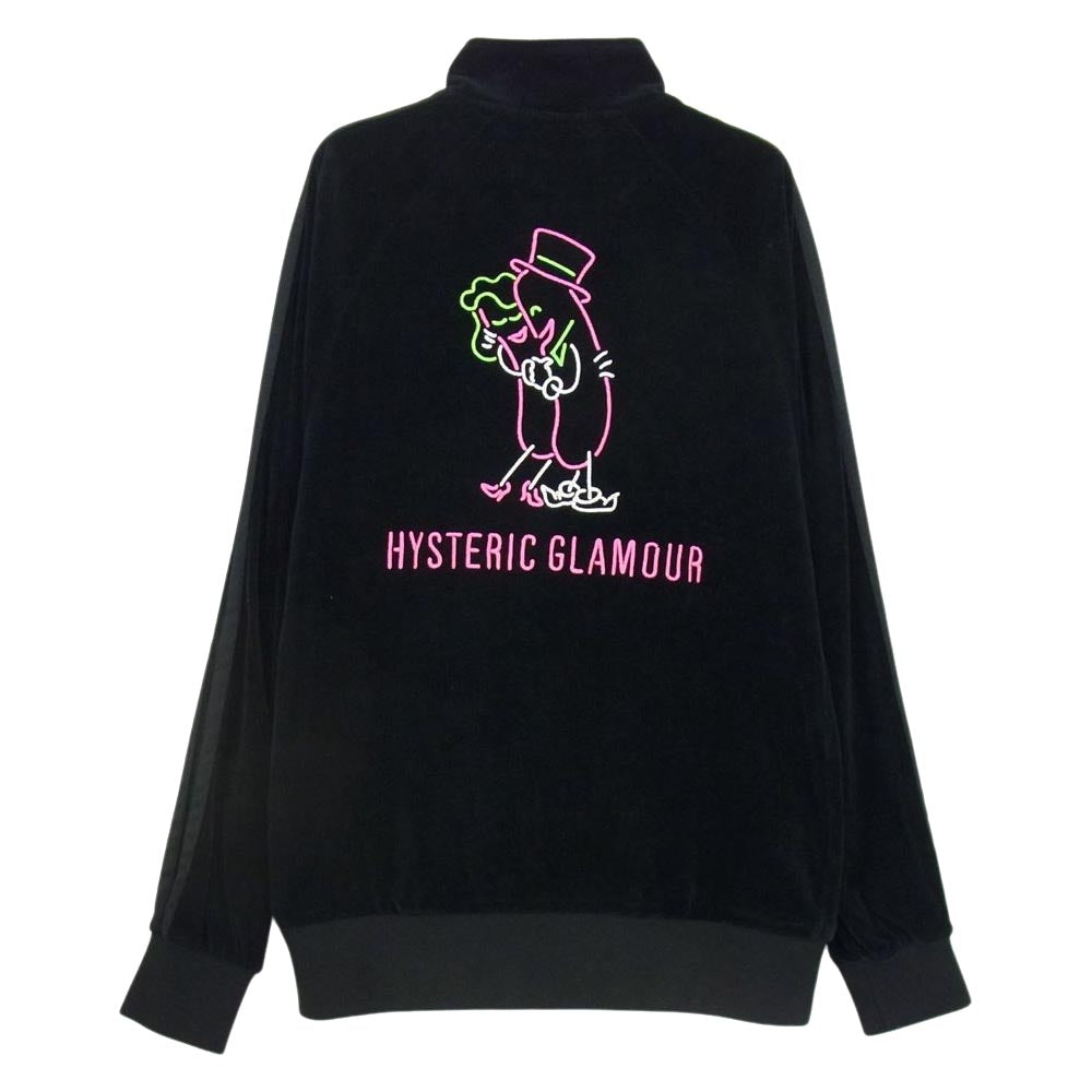 HYSTERIC GLAMOUR ヒステリックグラマー 02196CJ01 野口強 STIELO 刺繍 ベロア トラックジャケット ブラック系 S【中古】