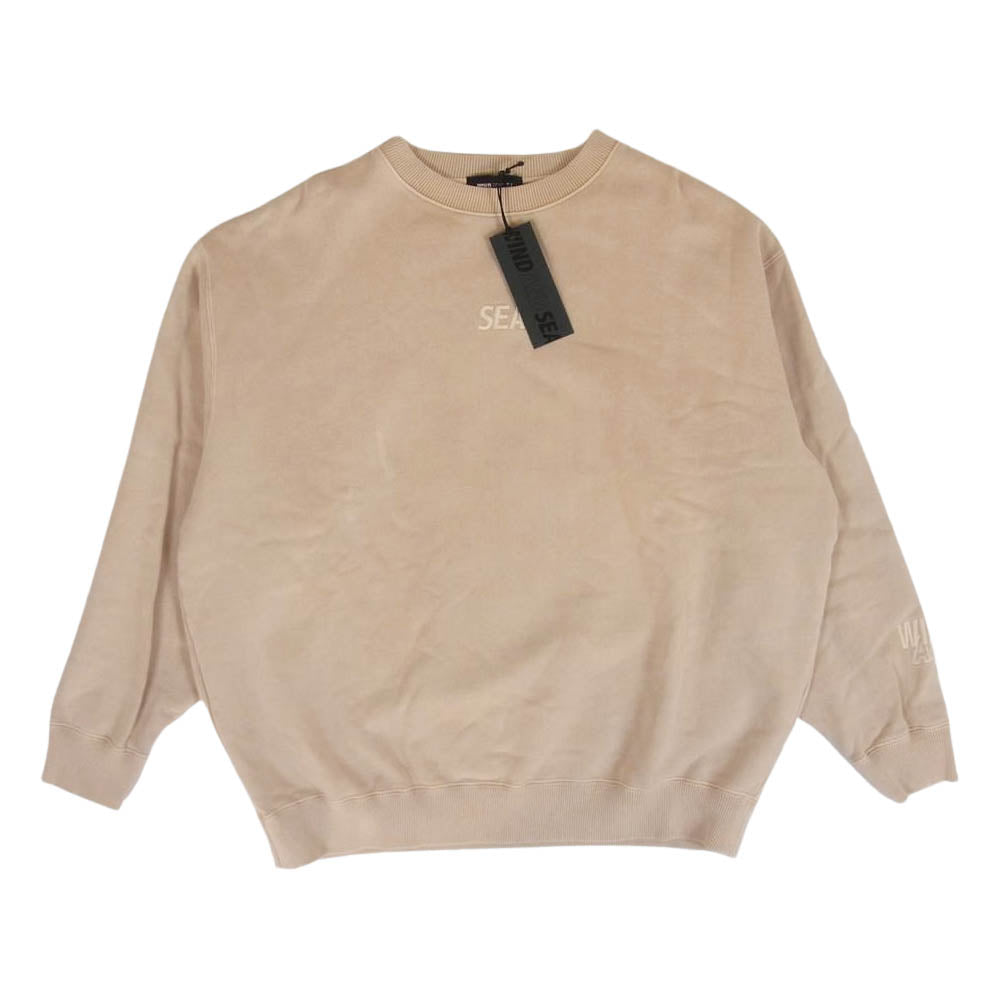 WIND AND SEA ウィンダンシー 20AW WDS-20A-TPS-08 SEA AND SWEATSHIRT ロゴ刺繍 クルーネック スウェット トレーナー ベージュ系 S【中古】