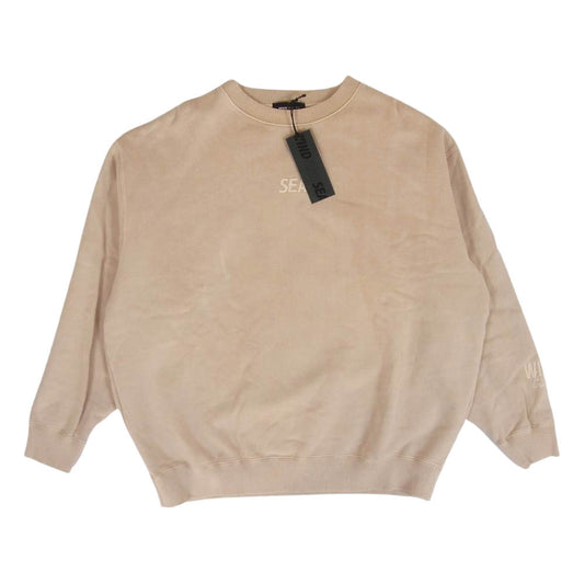 WIND AND SEA ウィンダンシー 20AW WDS-20A-TPS-08 SEA AND SWEATSHIRT ロゴ刺繍 クルーネック スウェット トレーナー ベージュ系 S【中古】