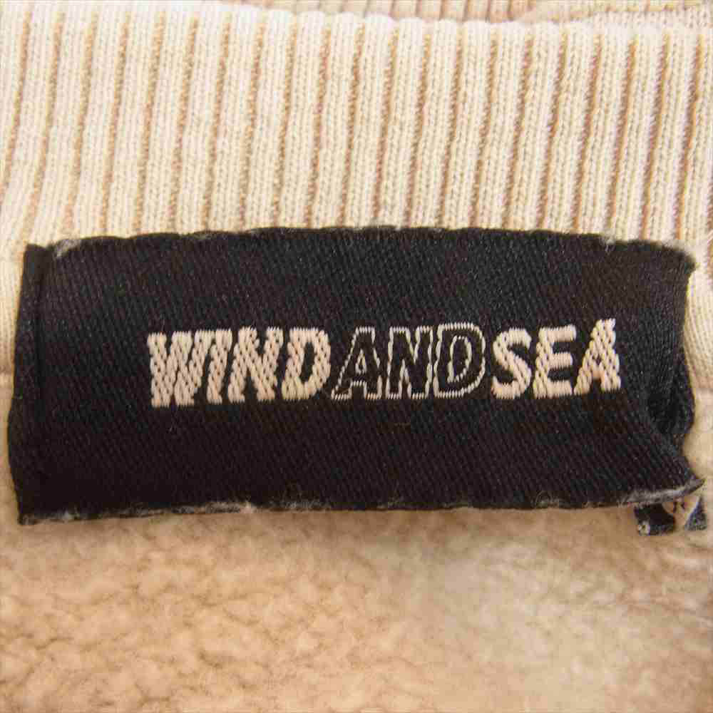 WIND AND SEA ウィンダンシー 20AW WDS-20A-TPS-08 SEA AND SWEATSHIRT ロゴ刺繍 クルーネック スウェット トレーナー ベージュ系 S【中古】
