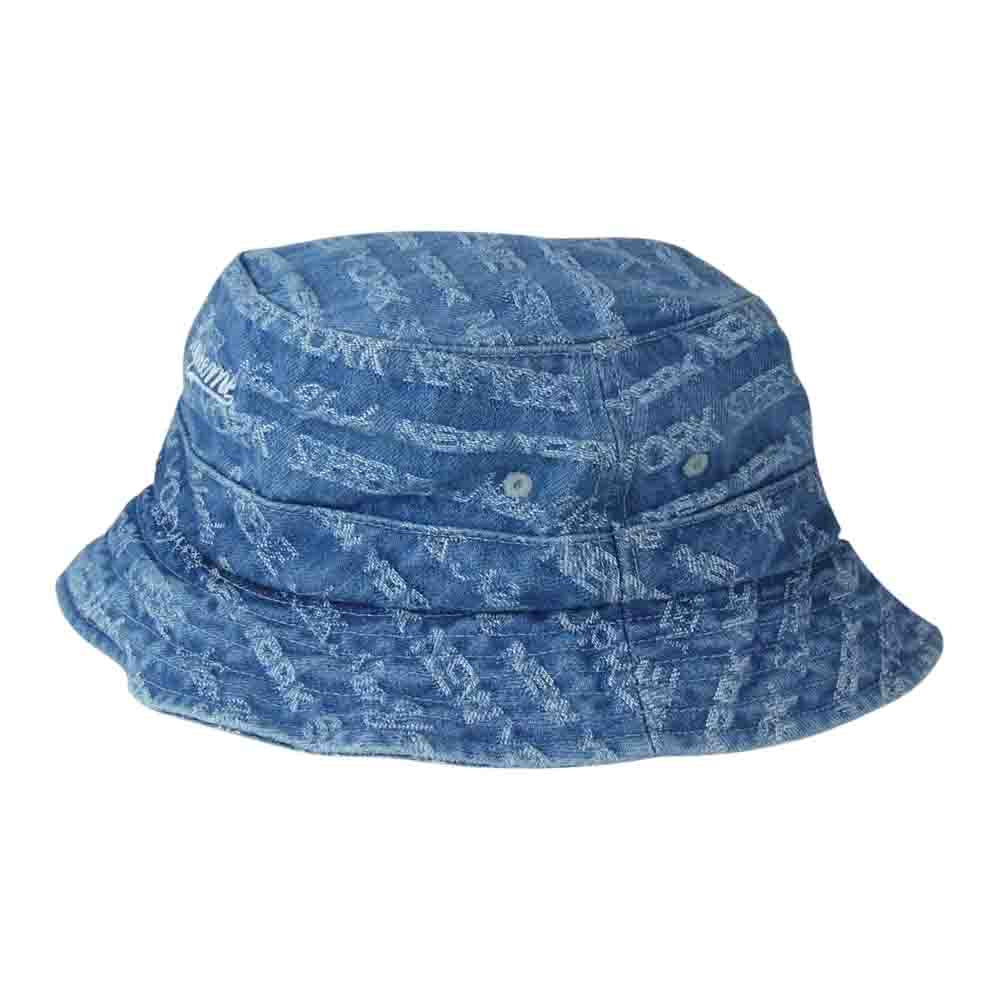 Supreme シュプリーム 22AW Multi Type Jacquard Denim Crusher マルチ タイプ ジャガード デニム クラッシャー ハット ブルー インディゴブルー系 M/L【極上美品】【中古】
