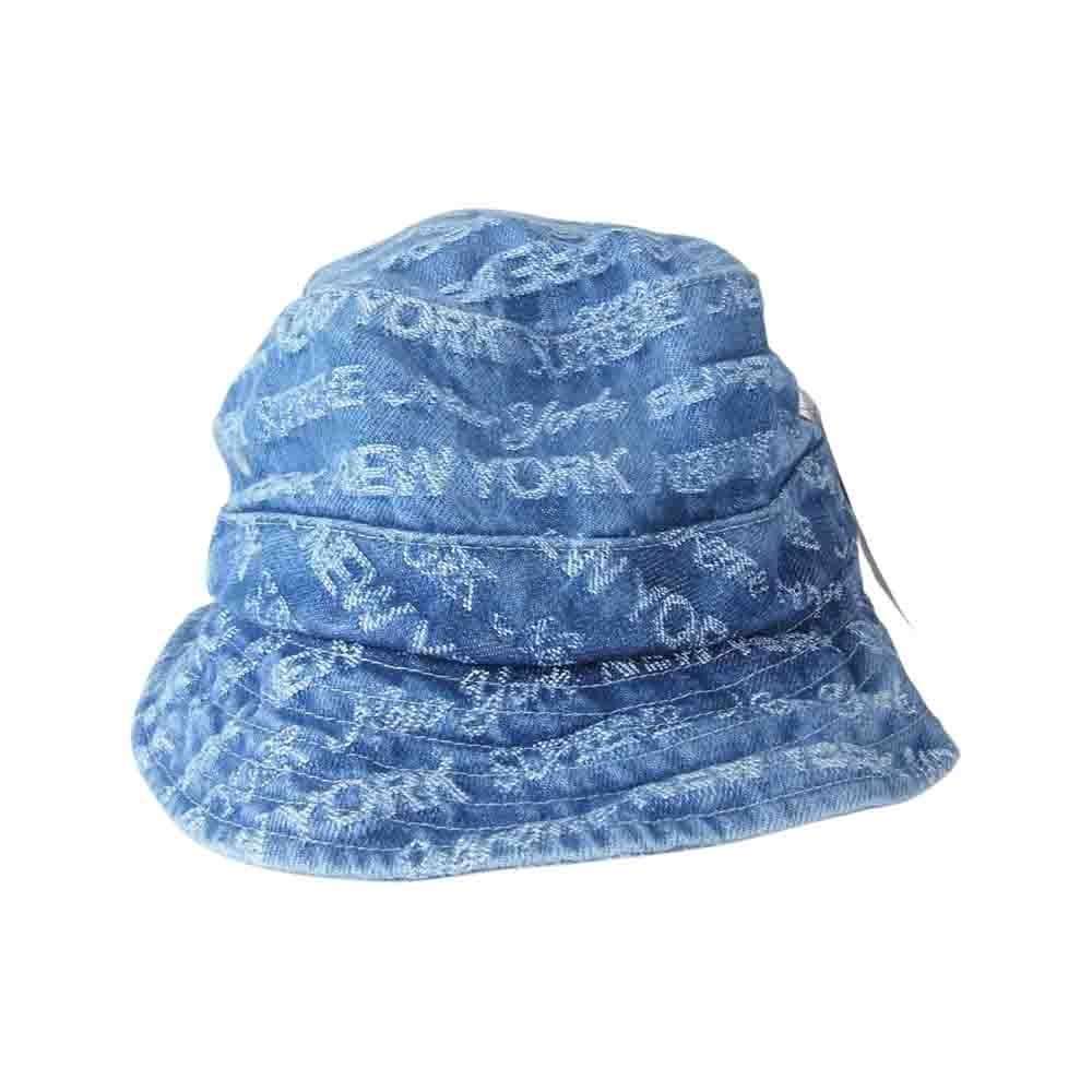 Supreme シュプリーム 22AW Multi Type Jacquard Denim Crusher マルチ タイプ ジャガード デニム クラッシャー ハット ブルー インディゴブルー系 M/L【極上美品】【中古】