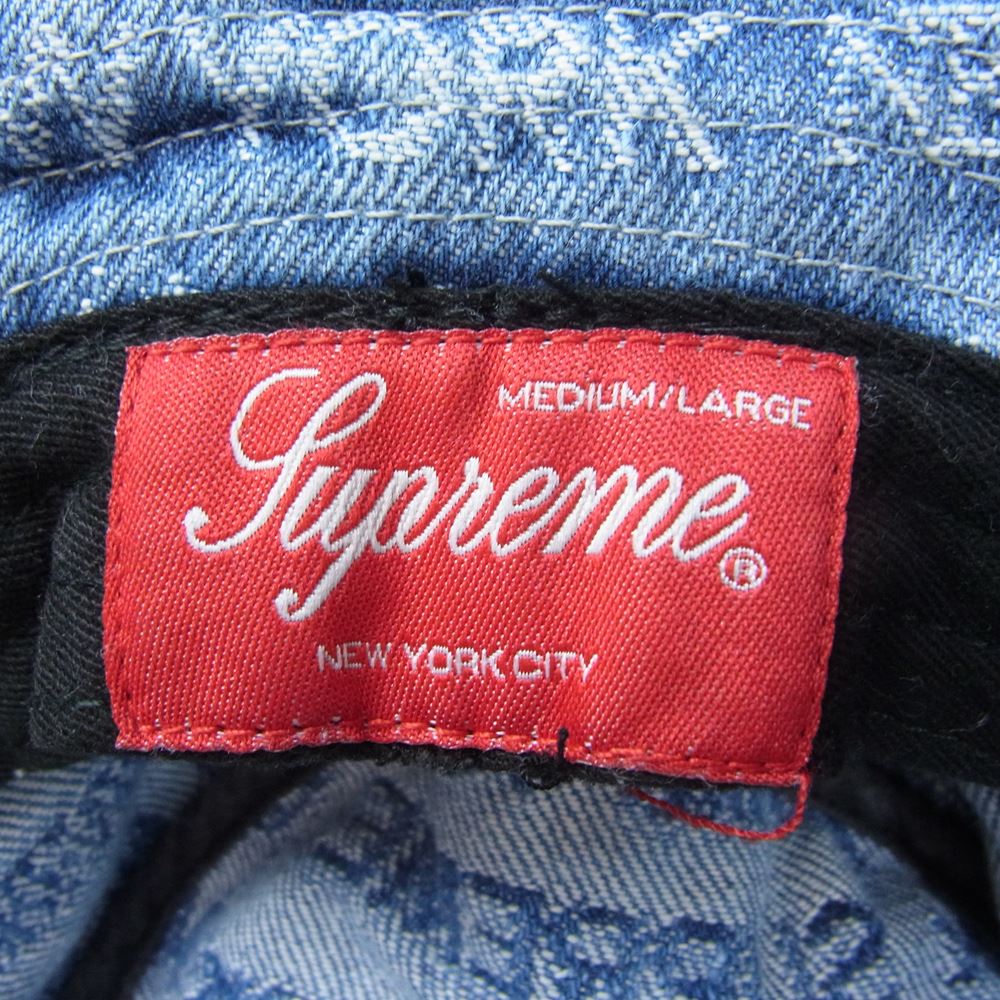 Supreme シュプリーム 22AW Multi Type Jacquard Denim Crusher マルチ タイプ ジャガード デニム クラッシャー ハット ブルー インディゴブルー系 M/L【極上美品】【中古】