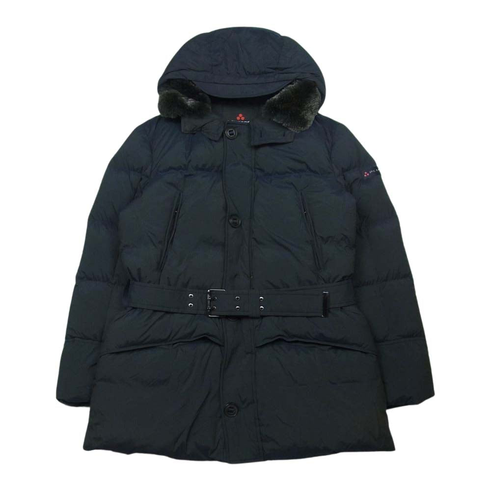PEUTEREY ピューテリー 47253051 HURRICANE ハリケーン ラビットファー フーディ ダウン コート ダークネイビー系 215 48【美品】【中古】