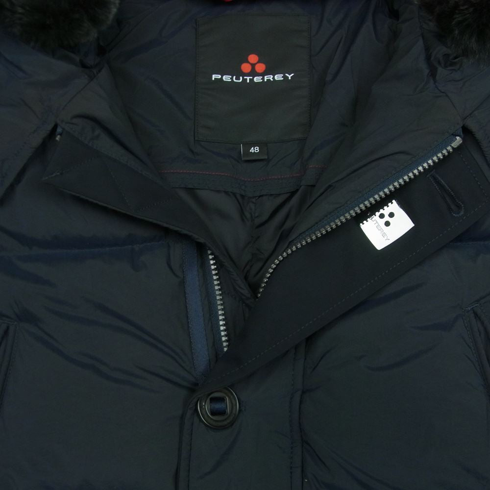 PEUTEREY ピューテリー 47253051 HURRICANE ハリケーン ラビットファー フーディ ダウン コート ダークネイビー系 215 48【美品】【中古】