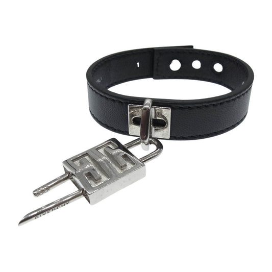 GIVENCHY ジバンシィ BF20CEF047 Lock bracelet ロック レザー ブレスレット ブラック系 シルバー系【中古】