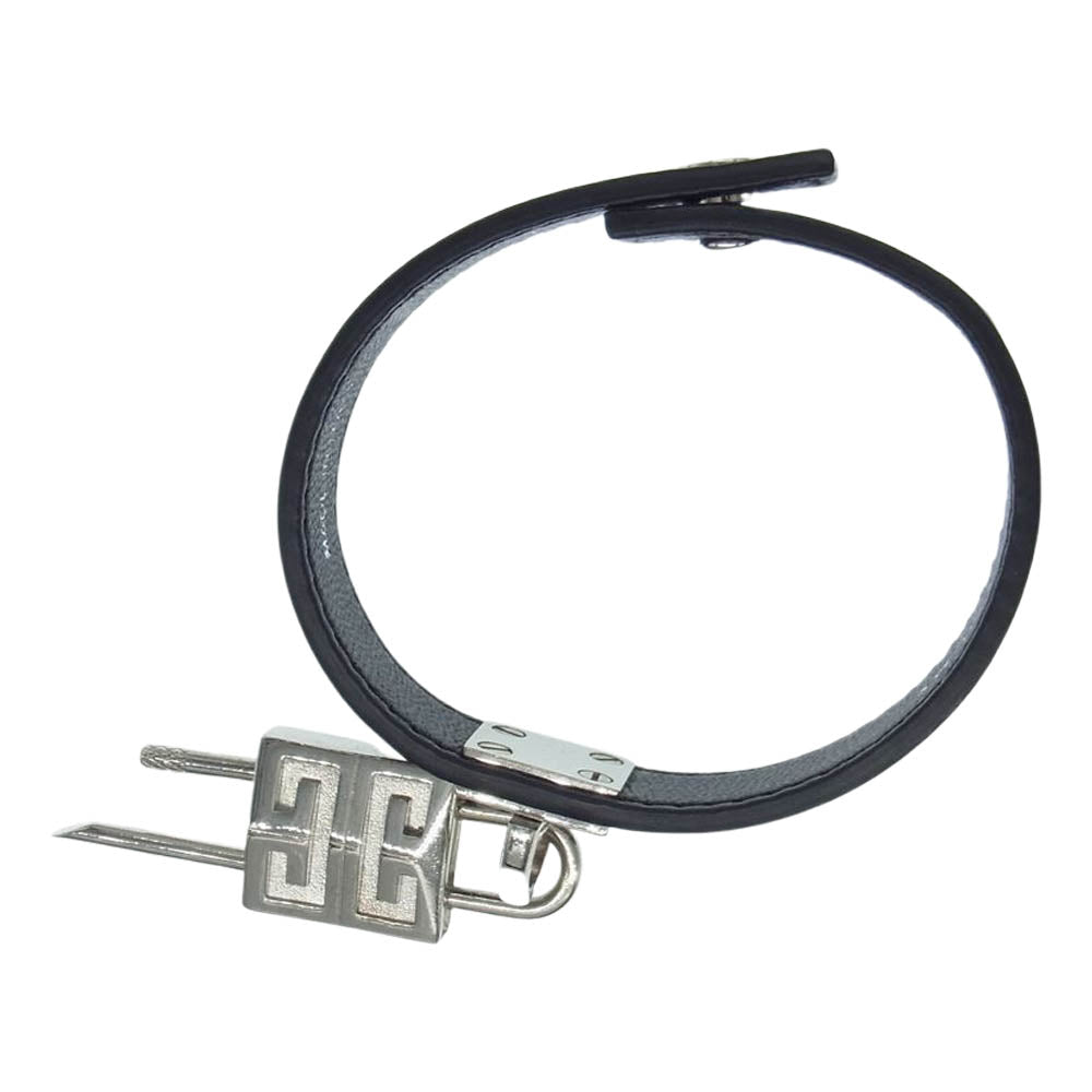 GIVENCHY ジバンシィ BF20CEF047 Lock bracelet ロック レザー ブレスレット ブラック系 シルバー系【中古】