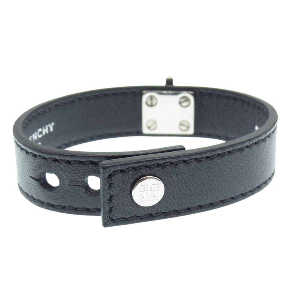 GIVENCHY ジバンシィ BF20CEF047 Lock bracelet ロック レザー ブレスレット ブラック系 シルバー系【中古】
