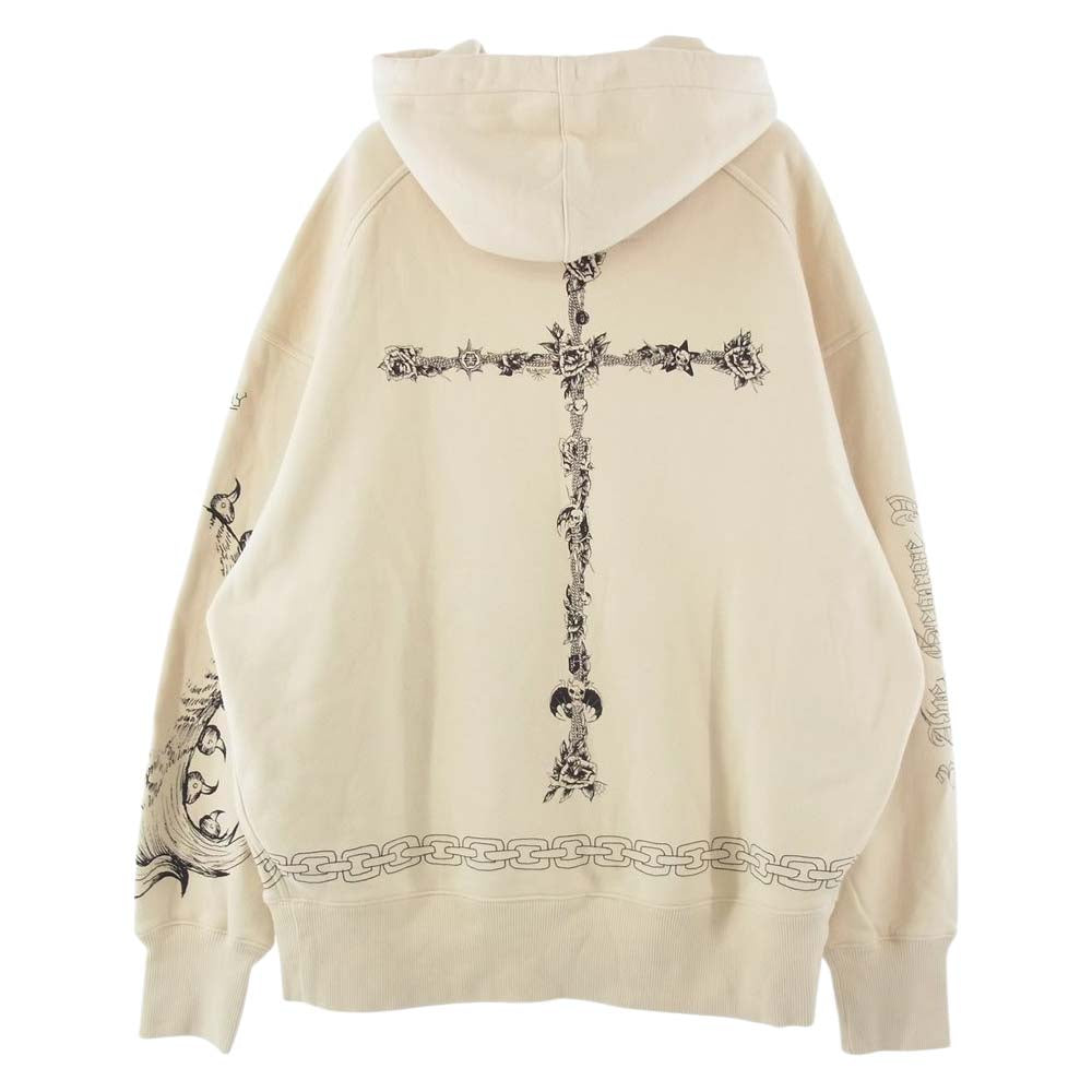 GIVENCHY ジバンシィ 21SS BMJ0BF3Y69 Oversized Printed Jersey Hell Hoodie オーバーサイズ プリント ジャージー フーディー パーカー ベージュ系 XS【中古】