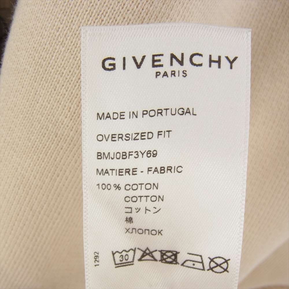 GIVENCHY ジバンシィ 21SS BMJ0BF3Y69 Oversized Printed Jersey Hell Hoodie オーバーサイズ プリント ジャージー フーディー パーカー ベージュ系 XS【中古】